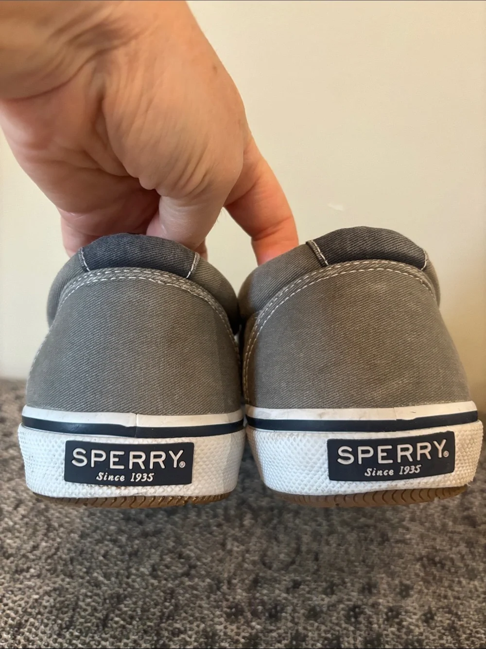 Sperry Top-Sider Men's Halyard CVO Canvas Sneakers Gray Size 11.5 Memory Foam